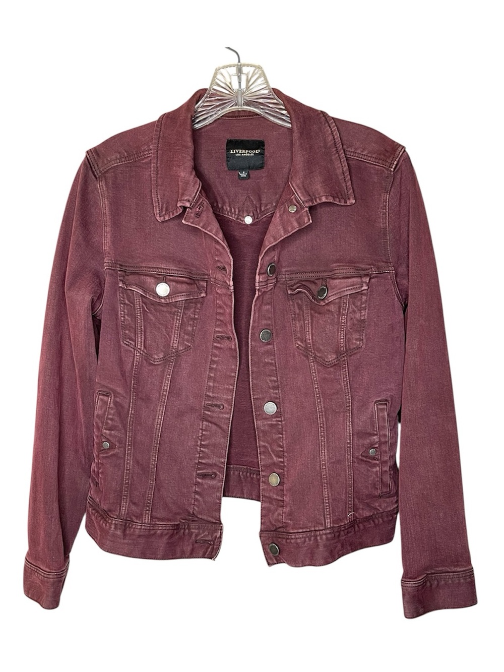 Liverpool Women's Wine Denim Jacket Sz S